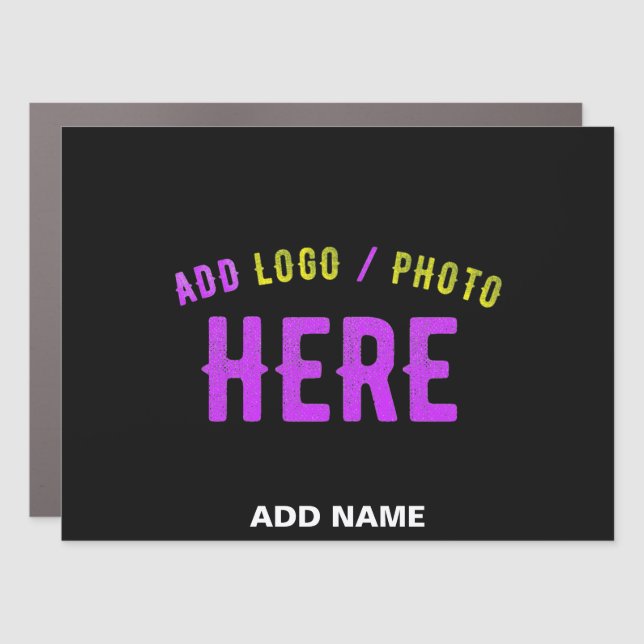 STYLISH MODERN CUSTOMIZABLE BLACK VERIFIED BRANDED CAR MAGNET (Front)