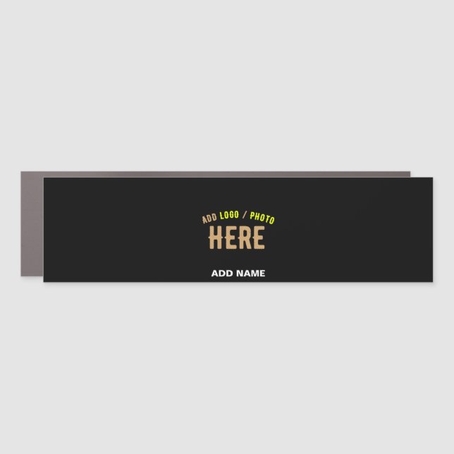 STYLISH MODERN CUSTOMIZABLE BLACK VERIFIED BRANDED CAR MAGNET (Front)