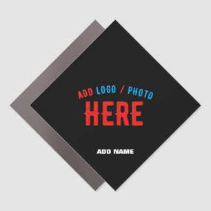 STYLISH MODERN CUSTOMIZABLE BLACK VERIFIED BRANDED CAR MAGNET