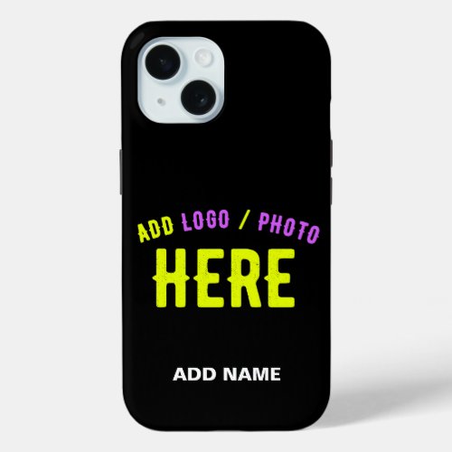 STYLISH MODERN CUSTOMIZABLE BLACK VERIFIED BRANDED iPhone 15 CASE