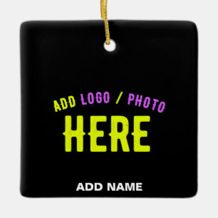STYLISH MODERN CUSTOMIZABLE BLACK VERIFIED BRANDED CERAMIC ORNAMENT