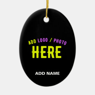 STYLISH MODERN CUSTOMIZABLE BLACK VERIFIED BRANDED CERAMIC ORNAMENT
