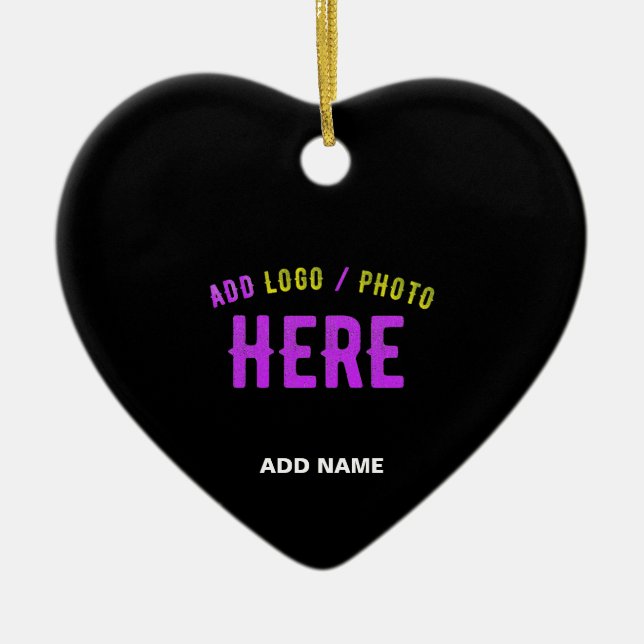 STYLISH MODERN CUSTOMIZABLE BLACK VERIFIED BRANDED CERAMIC ORNAMENT (Front)