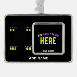 STYLISH MODERN CUSTOMIZABLE BLACK VERIFIED BRANDED CHRISTMAS ORNAMENT