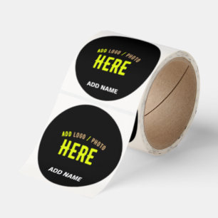 STYLISH MODERN CUSTOMIZABLE BLACK VERIFIED BRANDED CLASSIC ROUND STICKER