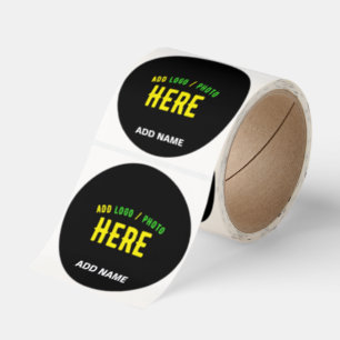 STYLISH MODERN CUSTOMIZABLE BLACK VERIFIED BRANDED CLASSIC ROUND STICKER
