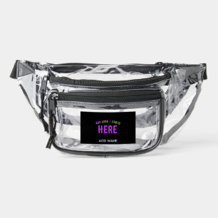 STYLISH MODERN CUSTOMIZABLE BLACK VERIFIED BRANDED CLEAR FANNY PACK