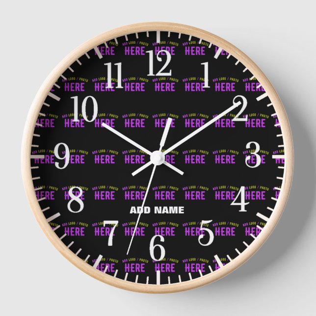 STYLISH MODERN CUSTOMIZABLE BLACK VERIFIED BRANDED CLOCK (Front)