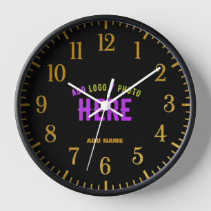STYLISH MODERN CUSTOMIZABLE BLACK VERIFIED BRANDED CLOCK