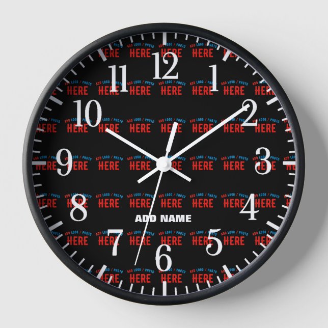 STYLISH MODERN CUSTOMIZABLE BLACK VERIFIED BRANDED CLOCK (Front)