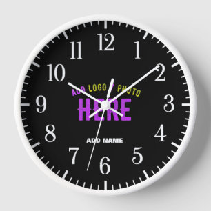 STYLISH MODERN CUSTOMIZABLE BLACK VERIFIED BRANDED CLOCK