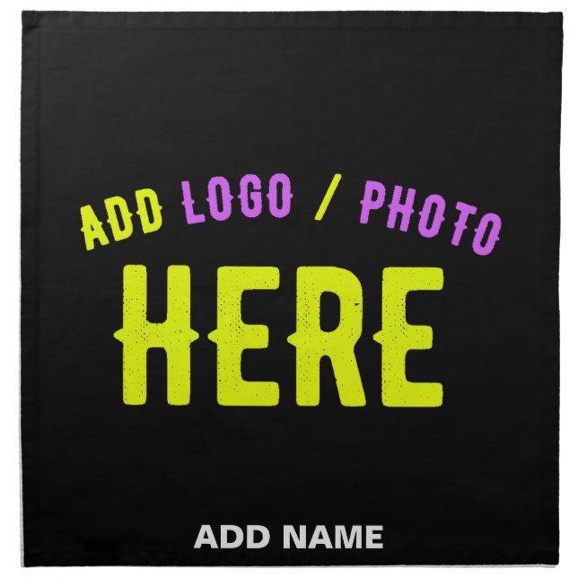 STYLISH MODERN CUSTOMIZABLE BLACK VERIFIED BRANDED CLOTH NAPKIN (Front)