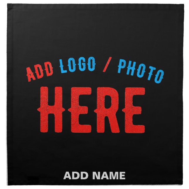 STYLISH MODERN CUSTOMIZABLE BLACK VERIFIED BRANDED CLOTH NAPKIN (Front)