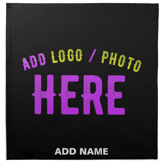 STYLISH MODERN CUSTOMIZABLE BLACK VERIFIED BRANDED CLOTH NAPKIN (Front)