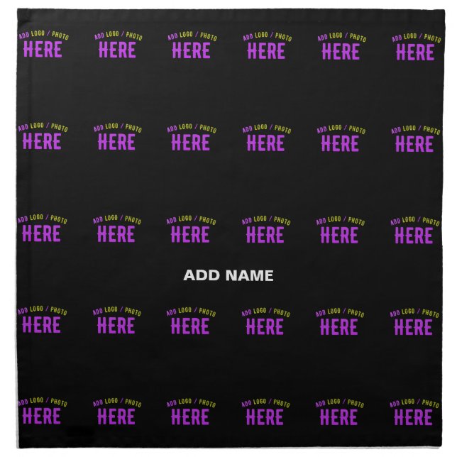 STYLISH MODERN CUSTOMIZABLE BLACK VERIFIED BRANDED CLOTH NAPKIN (Front)