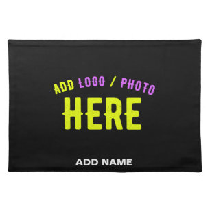 STYLISH MODERN CUSTOMIZABLE BLACK VERIFIED BRANDED CLOTH PLACEMAT