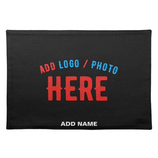 STYLISH MODERN CUSTOMIZABLE BLACK VERIFIED BRANDED CLOTH PLACEMAT (Front)