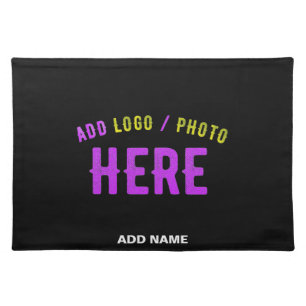 STYLISH MODERN CUSTOMIZABLE BLACK VERIFIED BRANDED CLOTH PLACEMAT