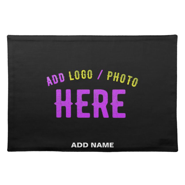 STYLISH MODERN CUSTOMIZABLE BLACK VERIFIED BRANDED CLOTH PLACEMAT (Front)