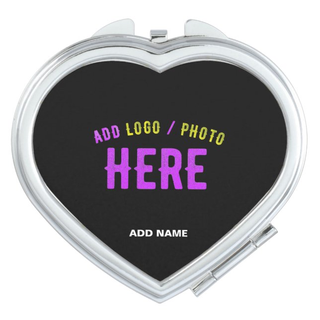 STYLISH MODERN CUSTOMIZABLE BLACK VERIFIED BRANDED COMPACT MIRROR (Front)