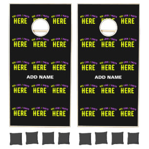 STYLISH MODERN CUSTOMIZABLE BLACK VERIFIED BRANDED CORNHOLE SET