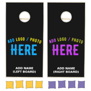 STYLISH MODERN CUSTOMIZABLE BLACK VERIFIED BRANDED CORNHOLE SET