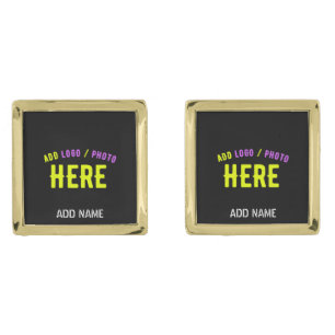 STYLISH MODERN CUSTOMIZABLE BLACK VERIFIED BRANDED CUFFLINKS