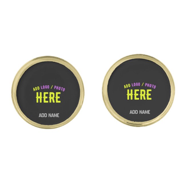 STYLISH MODERN CUSTOMIZABLE BLACK VERIFIED BRANDED CUFFLINKS (Front)
