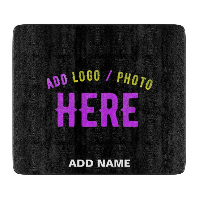 STYLISH MODERN CUSTOMIZABLE BLACK VERIFIED BRANDED CUTTING BOARD (Front)