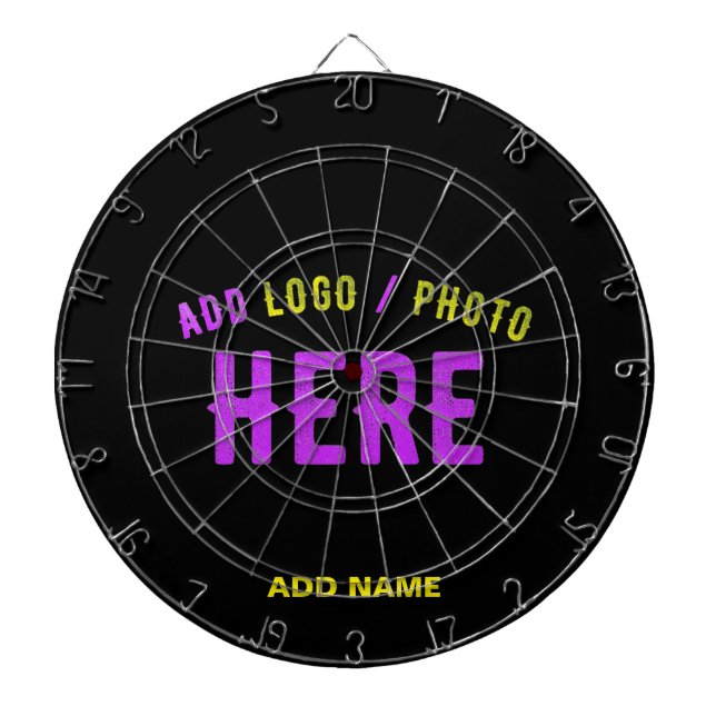STYLISH MODERN CUSTOMIZABLE BLACK VERIFIED BRANDED DART BOARD (Front)