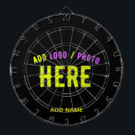 STYLISH MODERN CUSTOMIZABLE BLACK VERIFIED BRANDED DART BOARD<br><div class="desc">THIS IS A DESIGN FITTING FOR EVERYONE.YOU CAN CHANGE, RESIZE OR ADD LOGO, PHOTO, TEXT AND COLOURS THE WAY YOU LIKE.THANK YOU.</div>