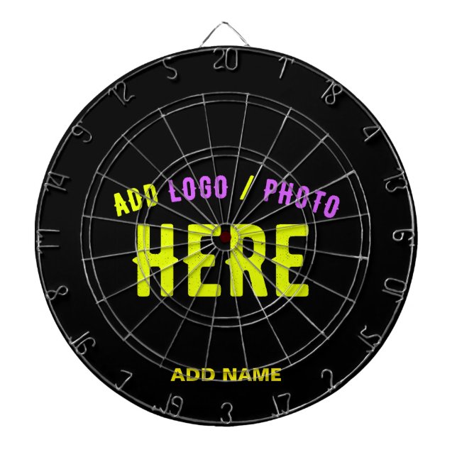 STYLISH MODERN CUSTOMIZABLE BLACK VERIFIED BRANDED DART BOARD (Front)