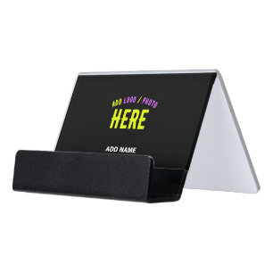STYLISH MODERN CUSTOMIZABLE BLACK VERIFIED BRANDED DESK BUSINESS CARD HOLDER
