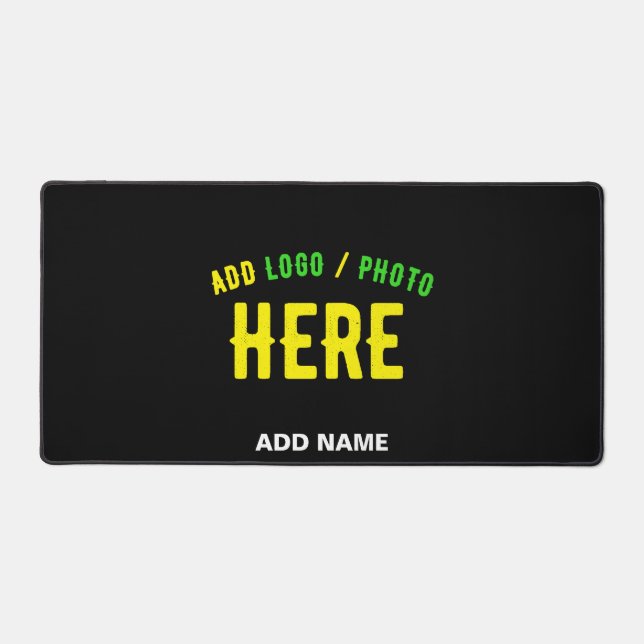 STYLISH MODERN CUSTOMIZABLE BLACK VERIFIED BRANDED DESK MAT (Front)