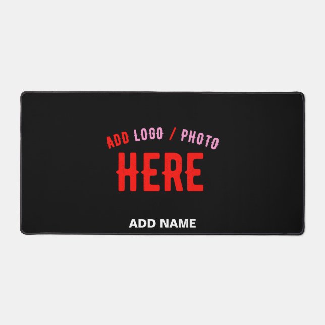 STYLISH MODERN CUSTOMIZABLE BLACK VERIFIED BRANDED DESK MAT (Front)