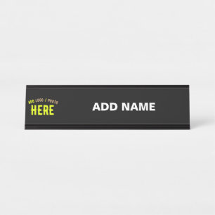 STYLISH MODERN CUSTOMIZABLE BLACK VERIFIED BRANDED DESK NAME PLATE