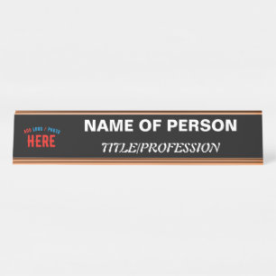 STYLISH MODERN CUSTOMIZABLE BLACK VERIFIED BRANDED DESK NAME PLATE