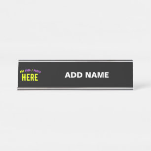 STYLISH MODERN CUSTOMIZABLE BLACK VERIFIED BRANDED DESK NAME PLATE