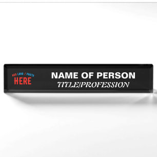 STYLISH MODERN CUSTOMIZABLE BLACK VERIFIED BRANDED DESK NAME PLATE