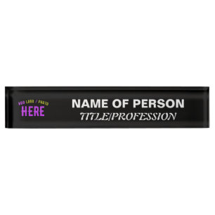 STYLISH MODERN CUSTOMIZABLE BLACK VERIFIED BRANDED DESK NAME PLATE