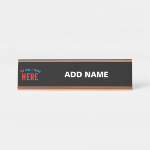 STYLISH MODERN CUSTOMIZABLE BLACK VERIFIED BRANDED DESK NAME PLATE