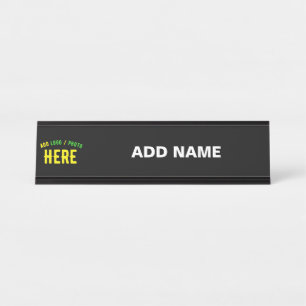 STYLISH MODERN CUSTOMIZABLE BLACK VERIFIED BRANDED DESK NAME PLATE