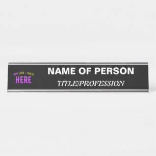 STYLISH MODERN CUSTOMIZABLE BLACK VERIFIED BRANDED DESK NAME PLATE