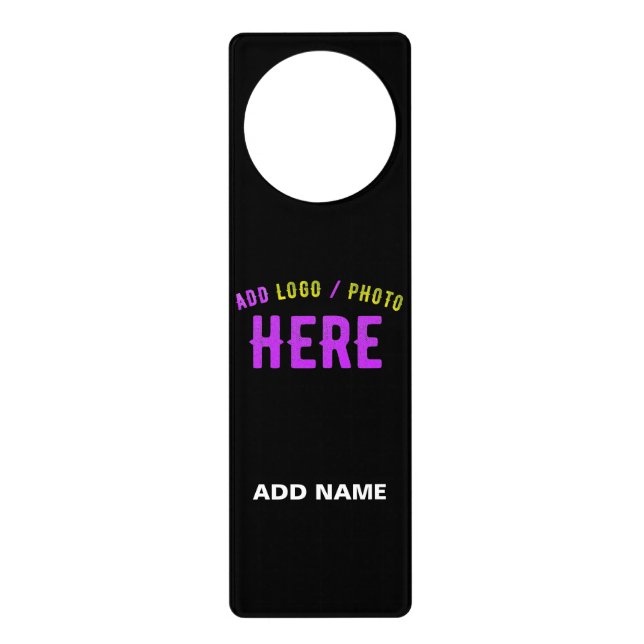 STYLISH MODERN CUSTOMIZABLE BLACK VERIFIED BRANDED DOOR HANGER (Front)