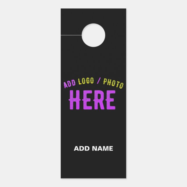 STYLISH MODERN CUSTOMIZABLE BLACK VERIFIED BRANDED DOOR HANGER (Front)