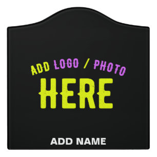 STYLISH MODERN CUSTOMIZABLE BLACK VERIFIED BRANDED DOOR SIGN