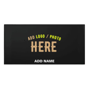 STYLISH MODERN CUSTOMIZABLE BLACK VERIFIED BRANDED DOOR SIGN
