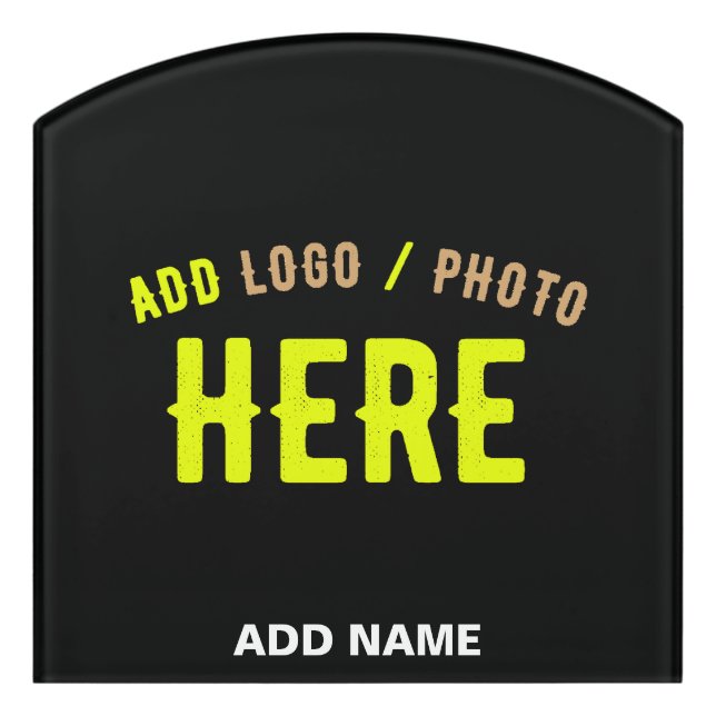 STYLISH MODERN CUSTOMIZABLE BLACK VERIFIED BRANDED DOOR SIGN (Contour Front)