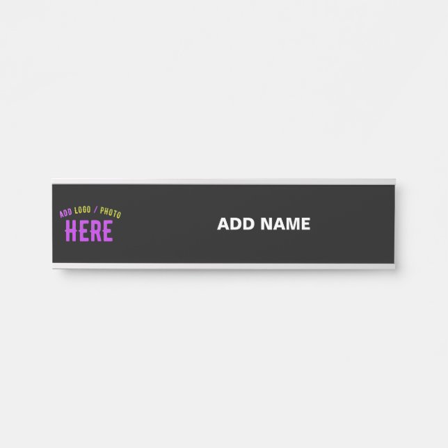 STYLISH MODERN CUSTOMIZABLE BLACK VERIFIED BRANDED DOOR SIGN (Front)