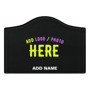 STYLISH MODERN CUSTOMIZABLE BLACK VERIFIED BRANDED DOOR SIGN